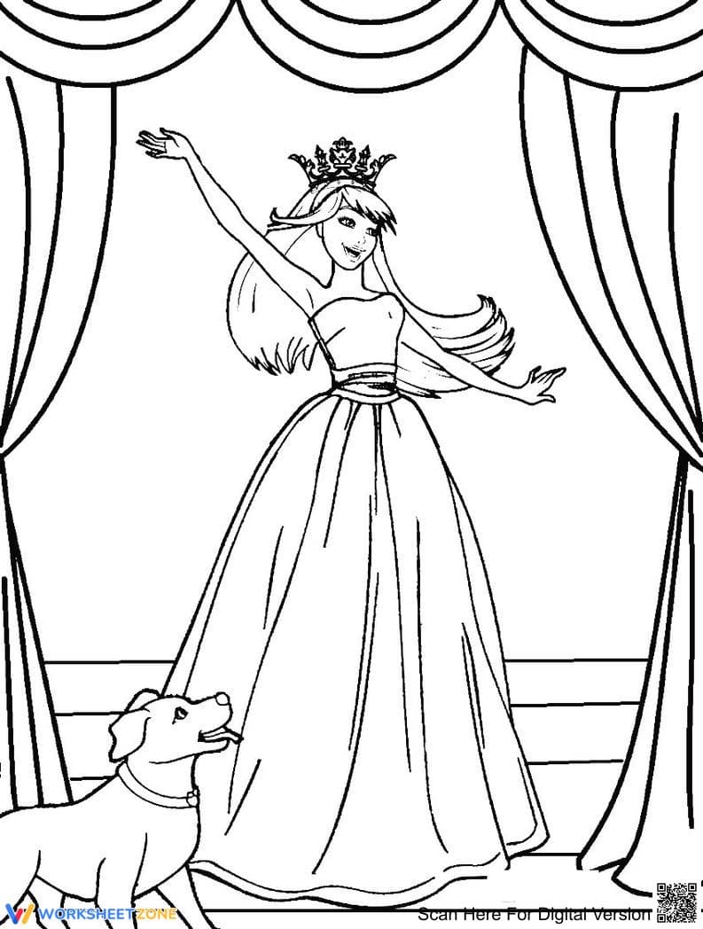 Barbie Dancing: Creative Drawing Activity - Page 1