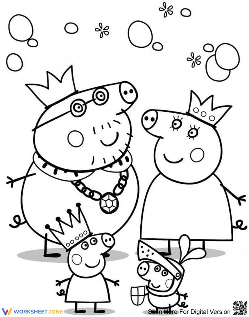 Peppa Pig Royal Family Coloring Page | Essential Printable - Page 1