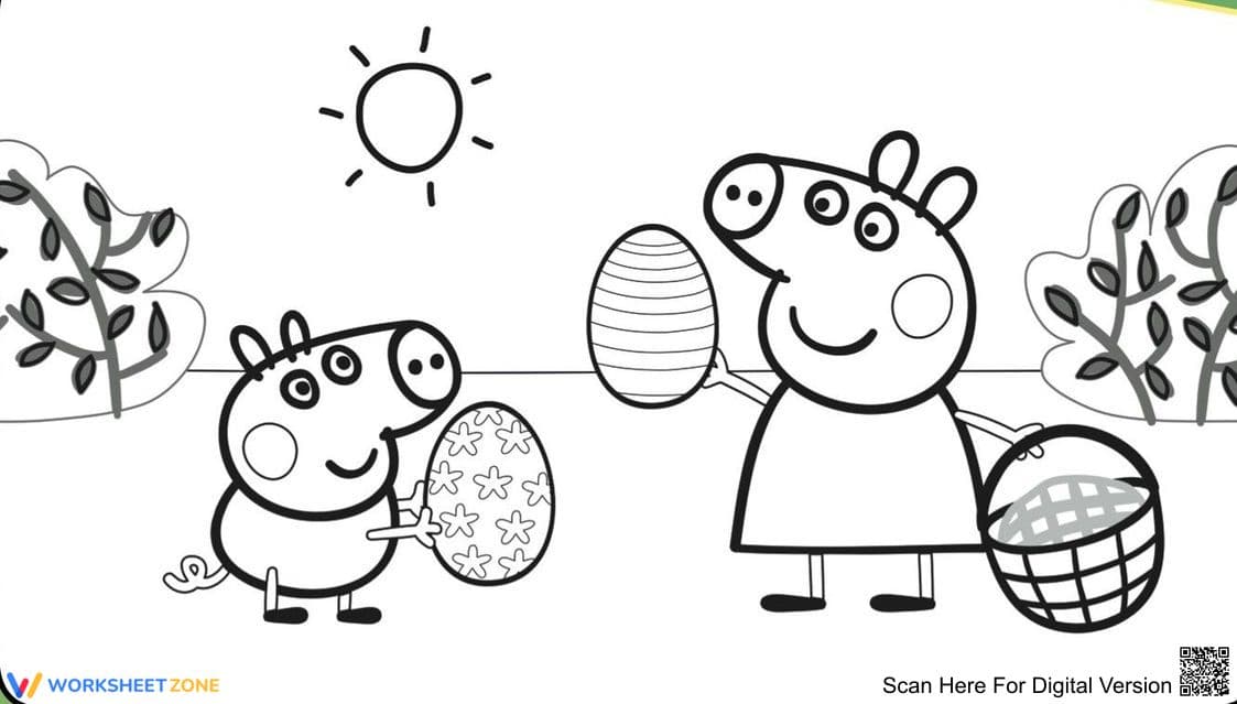 Peppa Pig Collecting Eggs: Learn Art - Page 1