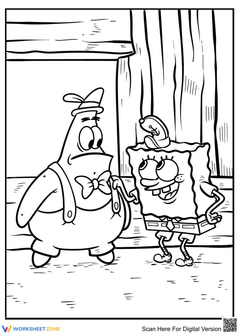 SpongeBob and Patrick Coloring Page | Printable Fun - Page 1