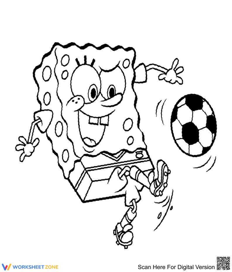SpongeBob Playing Football Illustration - Page 1