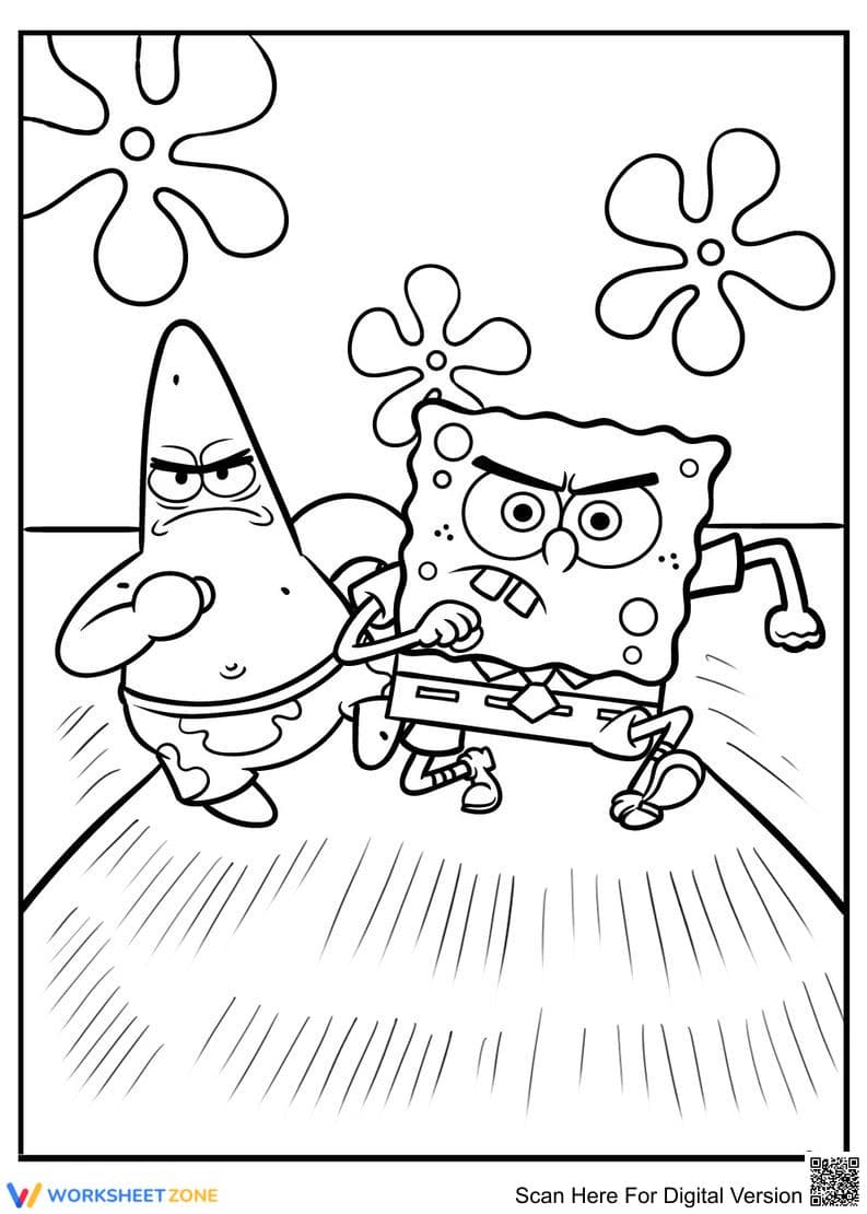 Angry SpongeBob and Patrick Illustration - Page 1