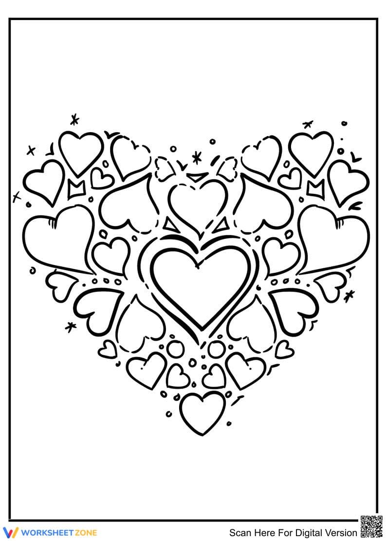 Heart-Shaped Patterns — Printable Fine Motor Worksheet - Page 1