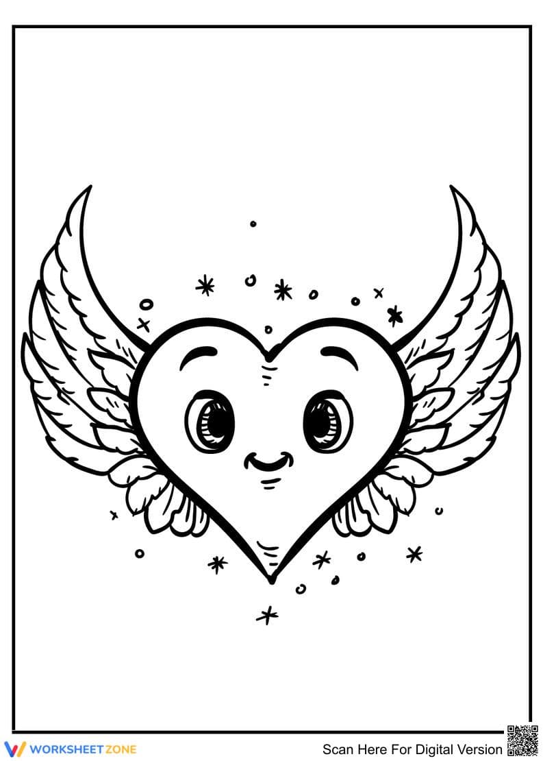 Cute Heart Coloring Page | Essential Grade K-5 Printable - Page 1