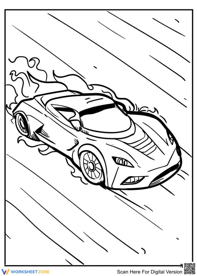 Snake-like Car Coloring Page | Essential Grade K-2 Art - Page 1