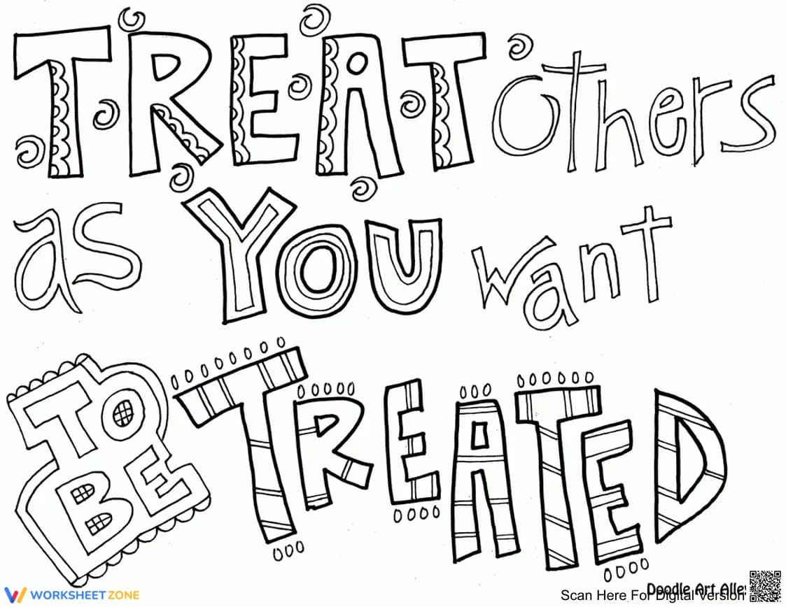 "Treat Others" Coloring Page for Kids - Page 1