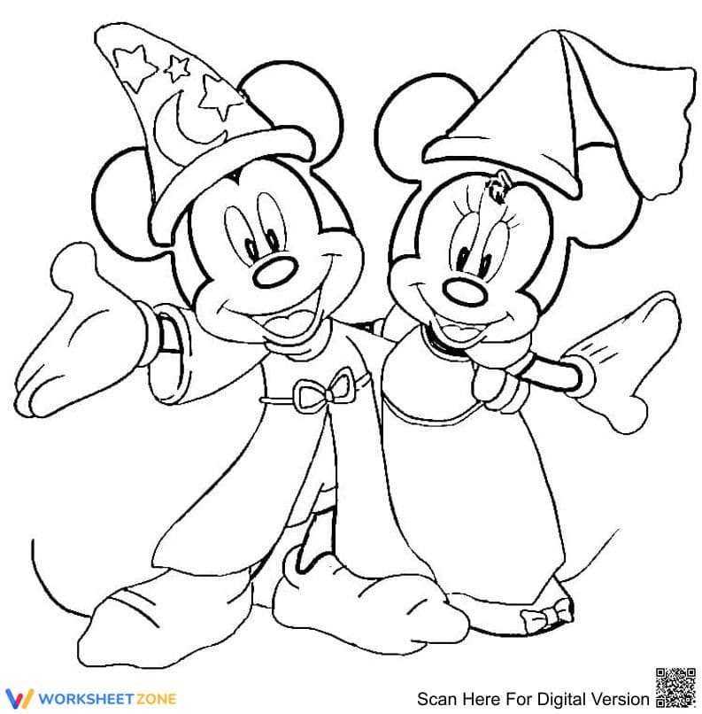 Mickey and Minnie Coloring Page - Page 1