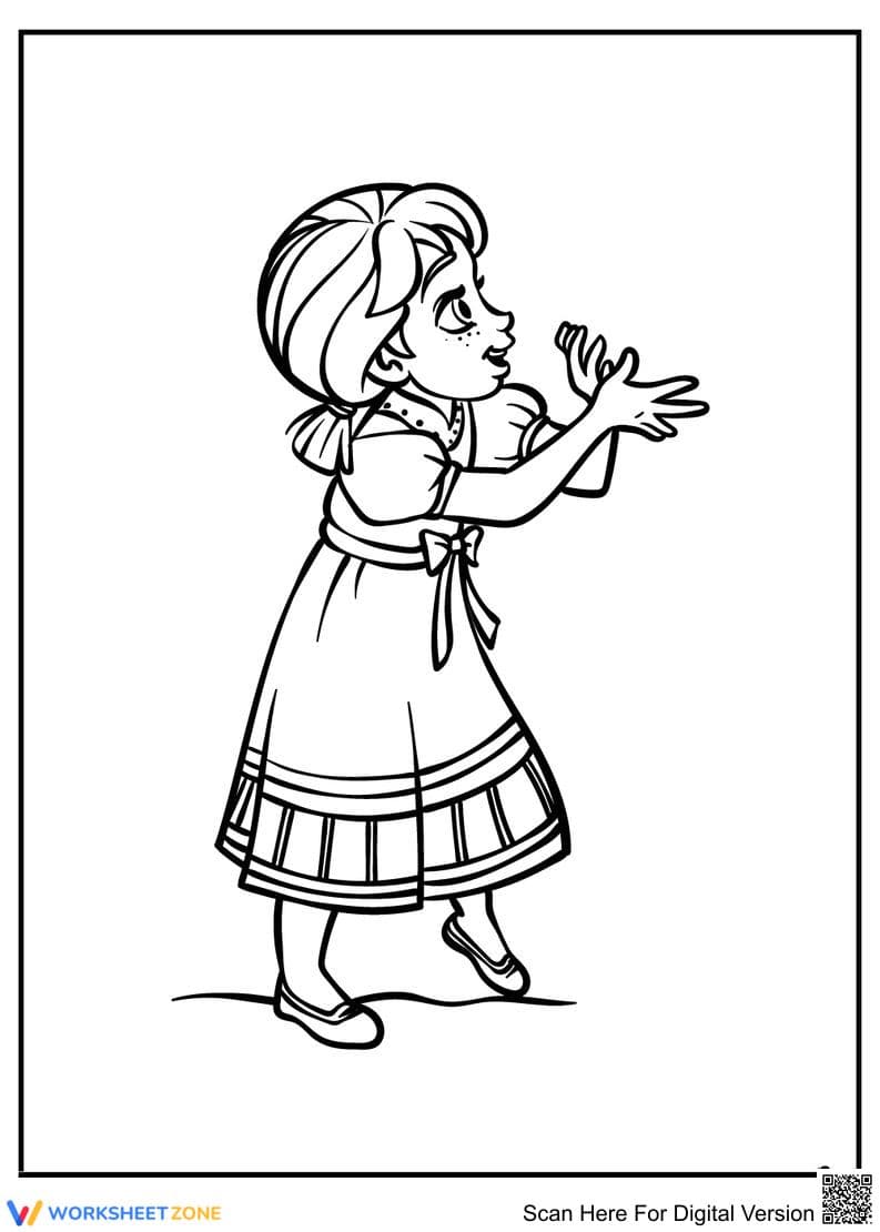 Young Elsa Coloring Page | Essential Grade K-5 Printable - Page 1