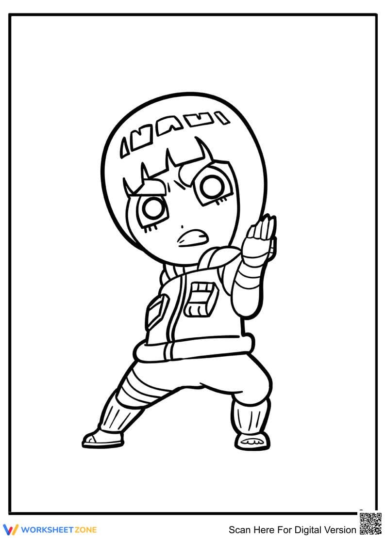Rock Lee Coloring Page | Essential Naruto Printable - Page 1