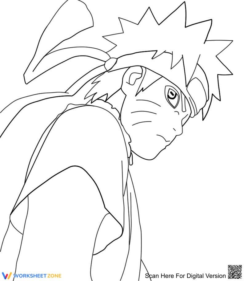 Naruto Portrait Coloring Page | Essential Grade K-5 Art - Page 1