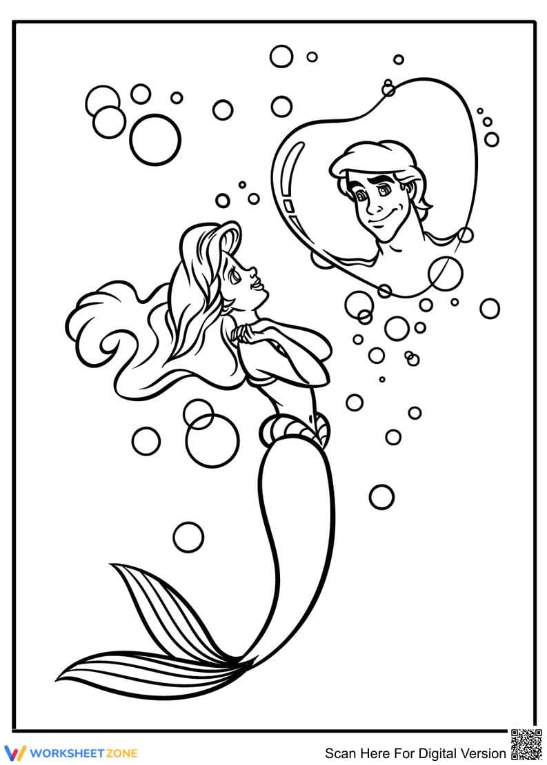 Ariel and Prince Coloring Page | Essential Grade K-5 - Page 1