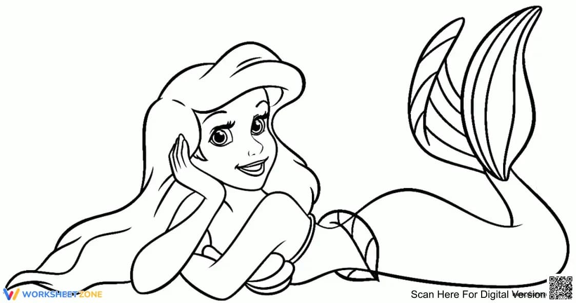 Ariel Coloring Page | Essential Grade K-2 Printable - Page 1