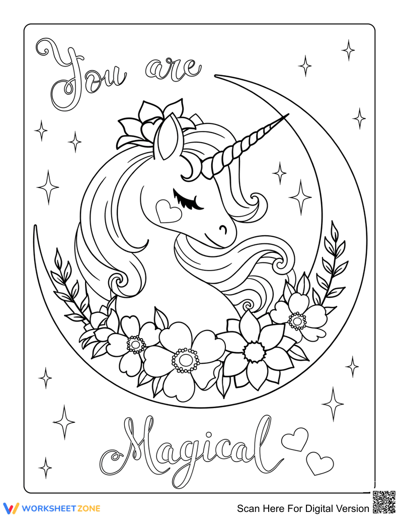 You are Magical Unicorn Coloring Page | Essential Printable - Page 1