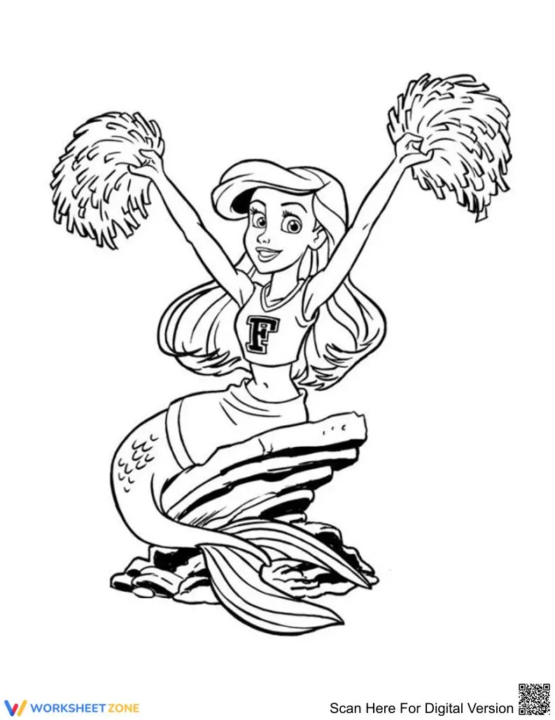 Ariel on the Rock Coloring Page | Essential Printable - Page 1