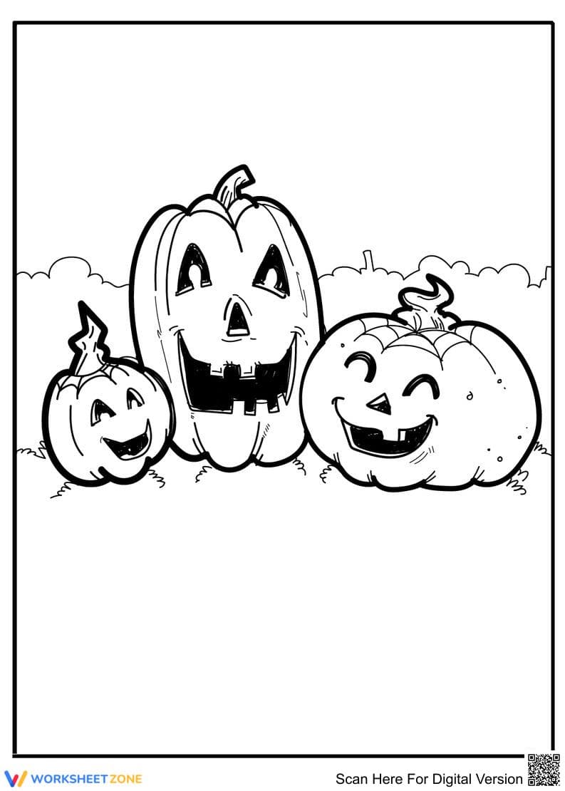 Happy Pumpkins Halloween Illustration - Page 1