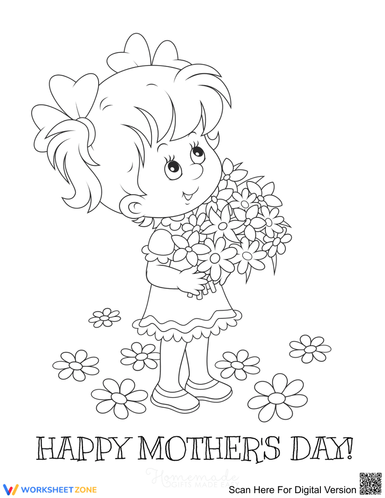 Daughter with Flowers Illustration - Page 1