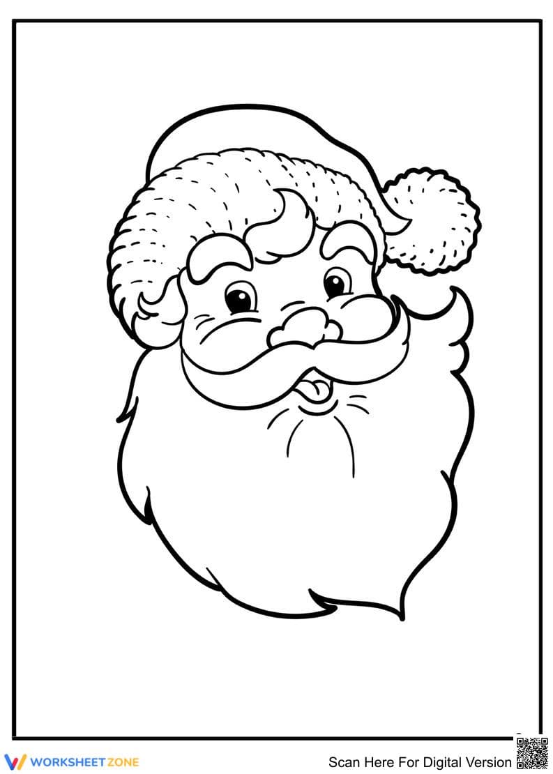 Smiling Santa Worksheet for Christmas Activities - Page 1