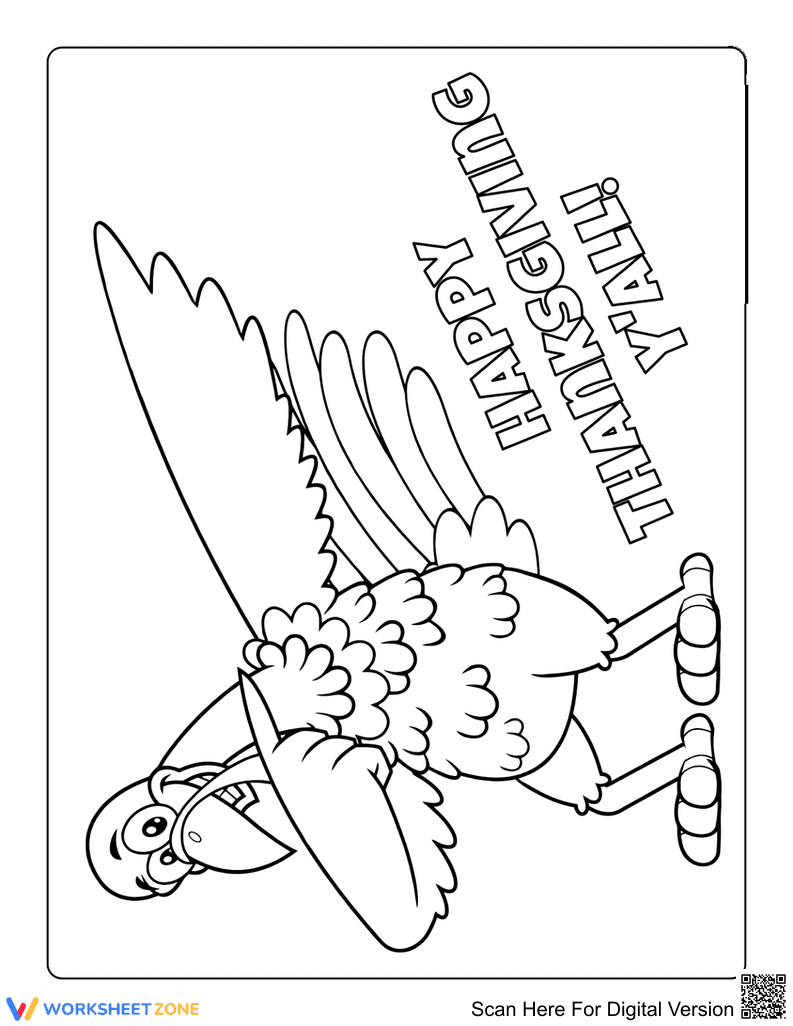 Funny Dabbing Turkey Thanksgiving Worksheet - Page 1