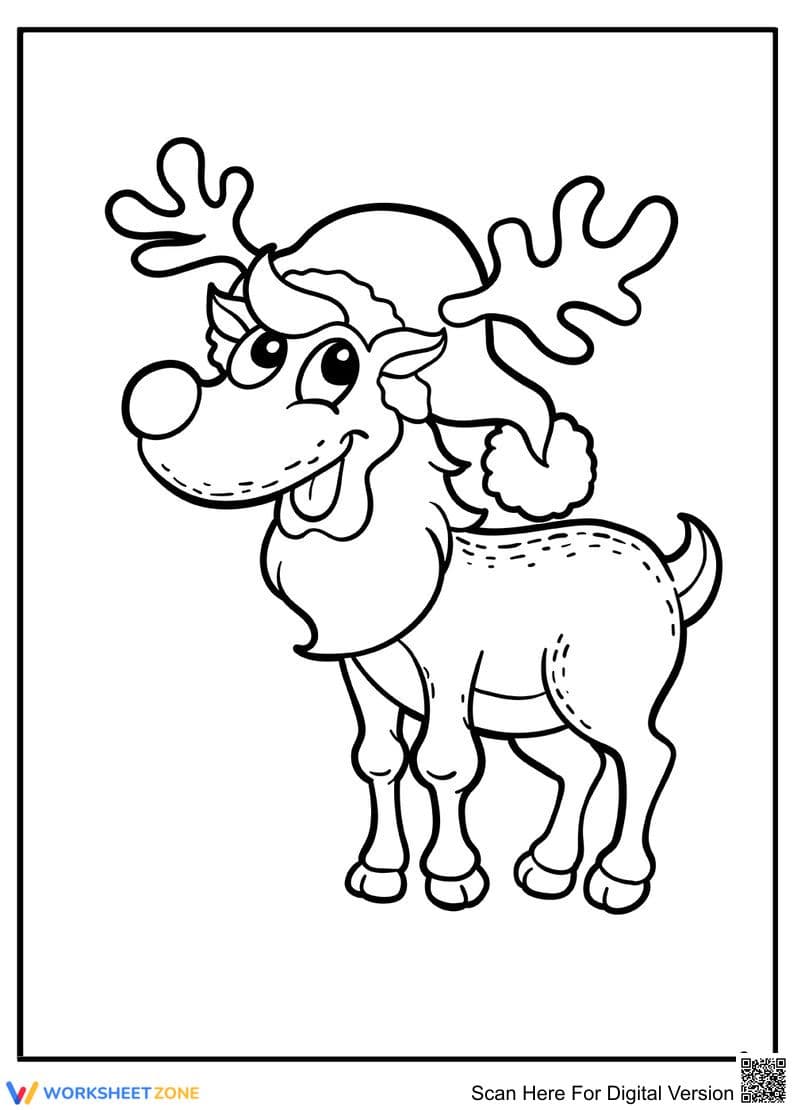 Smiling Rudolf: A Christmas Worksheet - Page 1