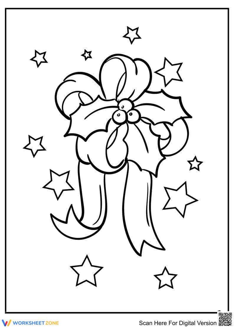 Christmas Ribbons Worksheet for Holiday Crafts - Page 1