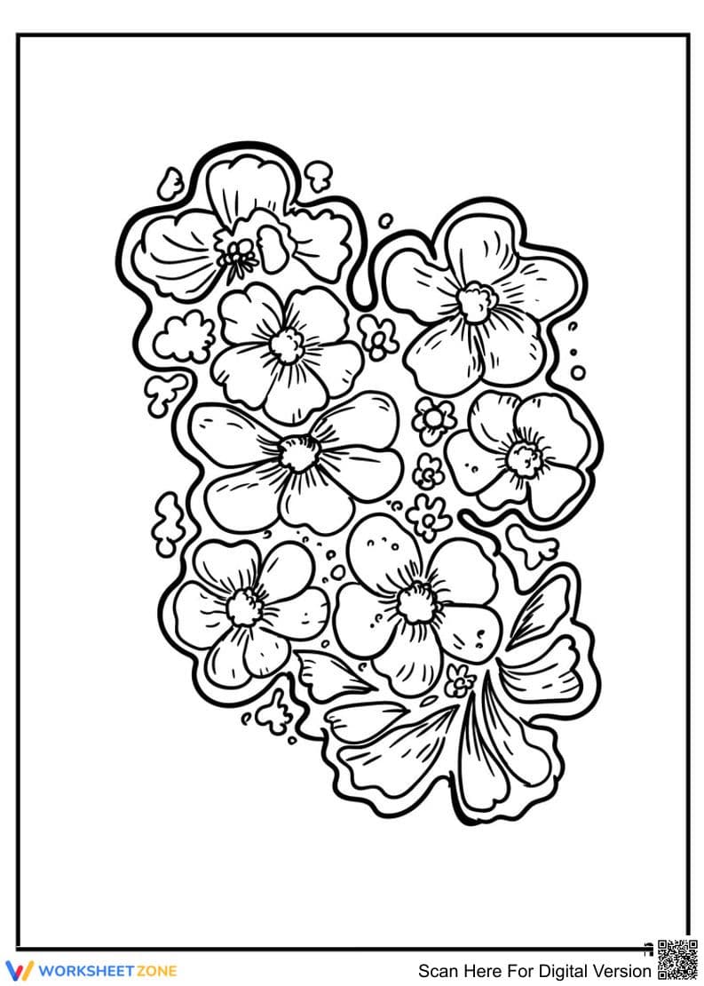 Floating Flowers Coloring Page | Essential Grade K-5 - Page 1