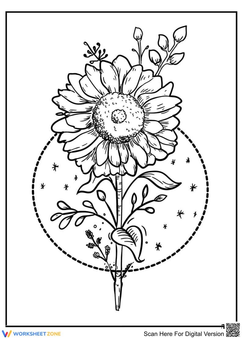 Sunflower Coloring Page | Grade K-5 Printable - Page 1