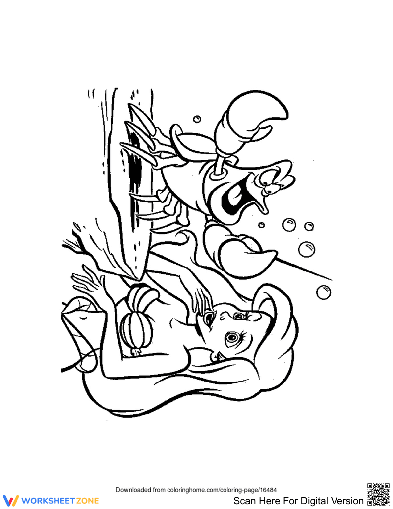 Ariel and Sebastian Coloring Page | Essential Printable - Page 1