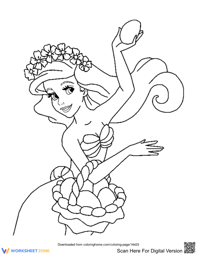 Ariel's Easter Eggs Coloring Page | Essential Printable - Page 1