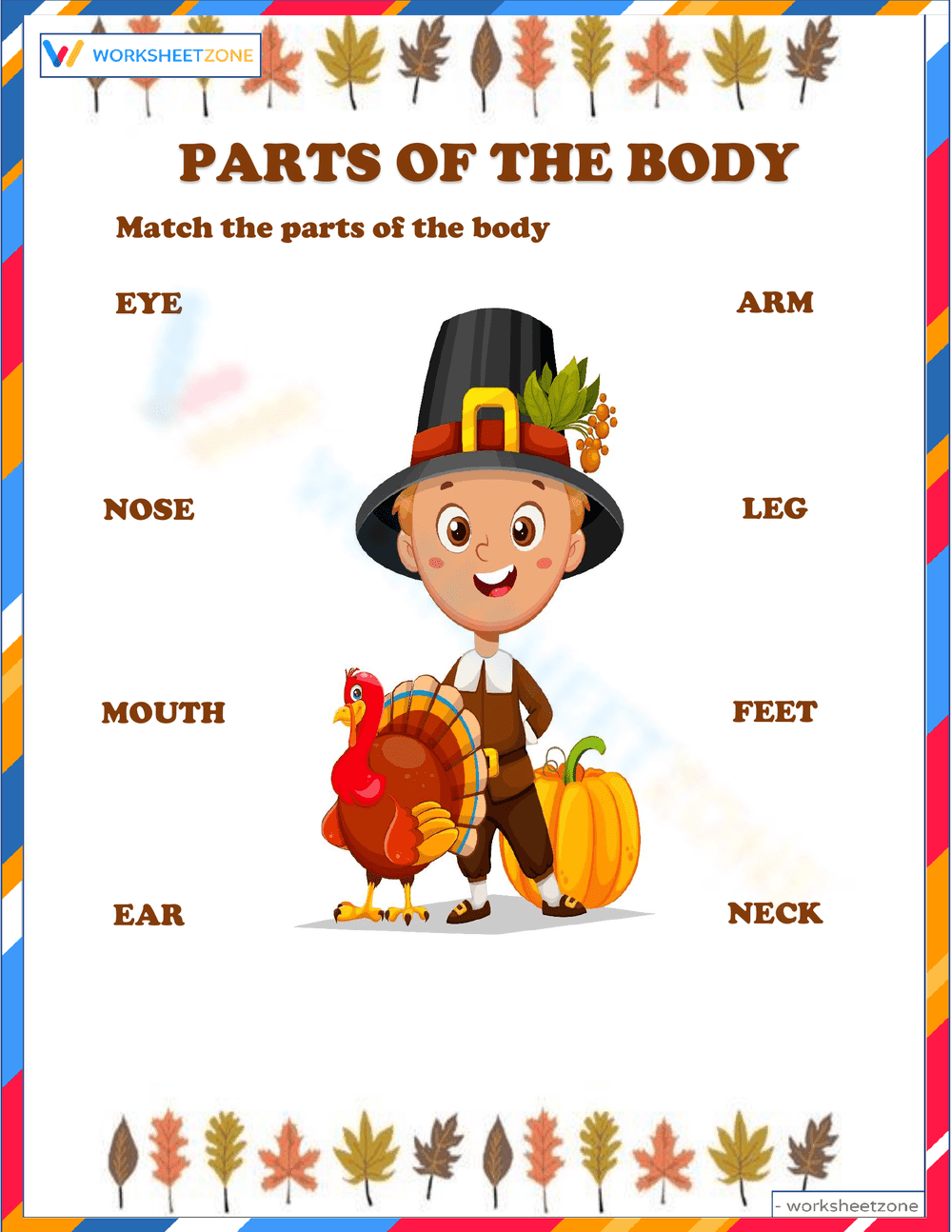 Printable Body Parts Worksheet | Grade 1 Science - Page 1