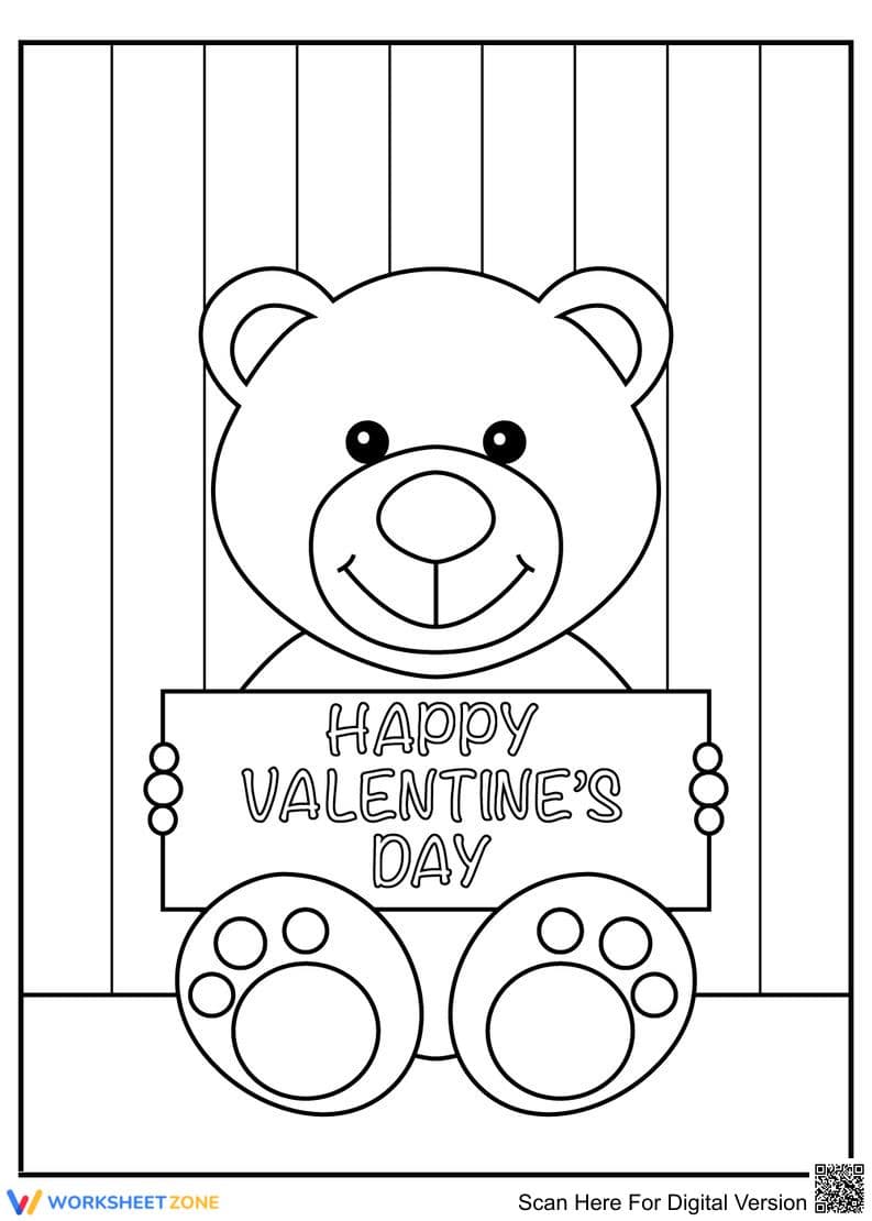 Teddy Bear Holding Poster Worksheet - Page 1