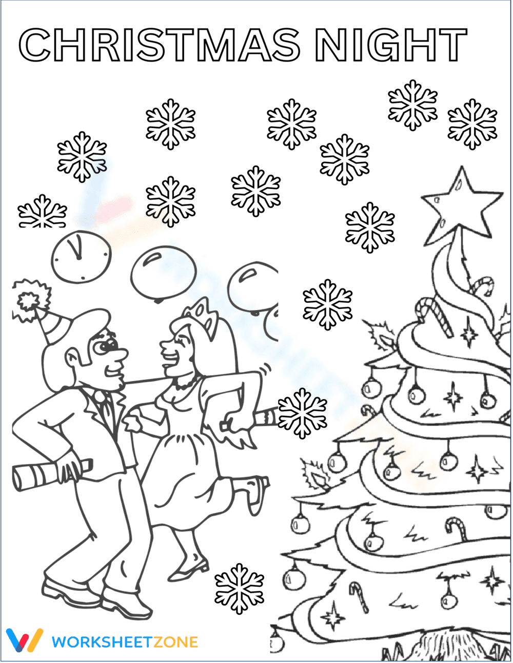 Christmas Night Worksheet for Holiday Activities - Page 1