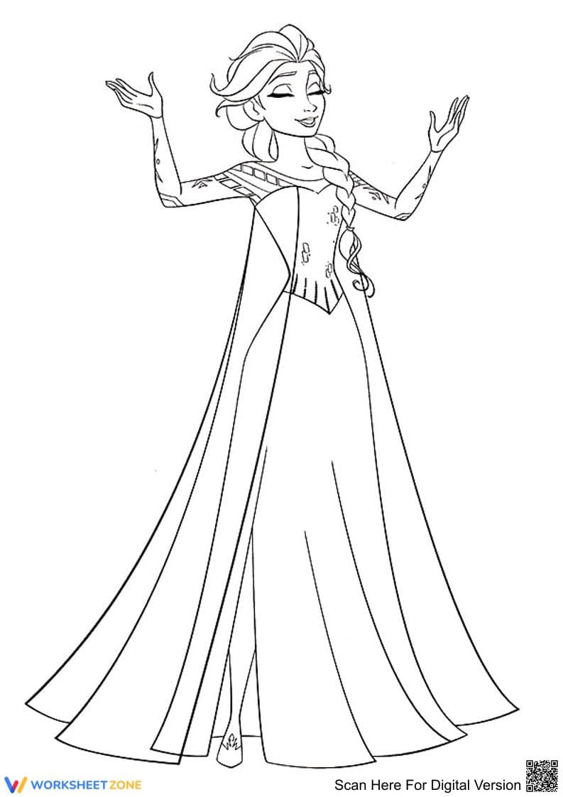 Elsa Coloring Page | Essential Grade K-3 Printable - Page 1