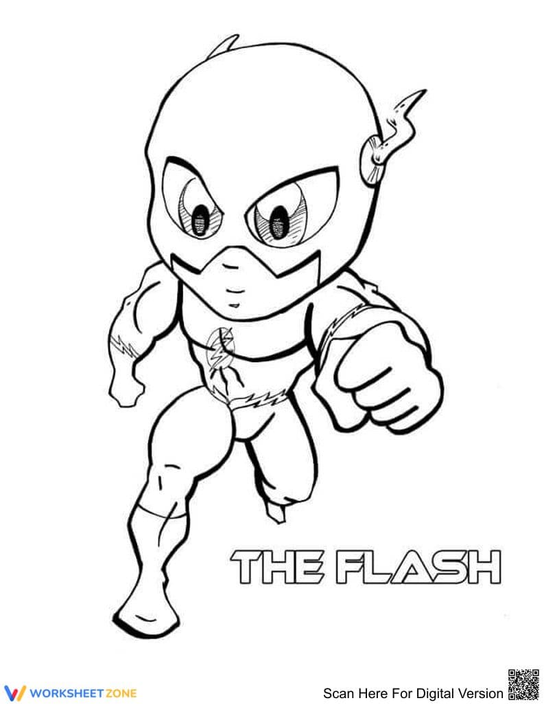 Young Flash Coloring Page | Essential Preschool Printable - Page 1