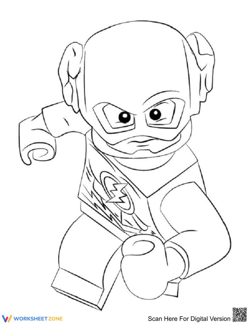 Printable LEGO Flash Coloring Page | Grade K-2 Art - Page 1