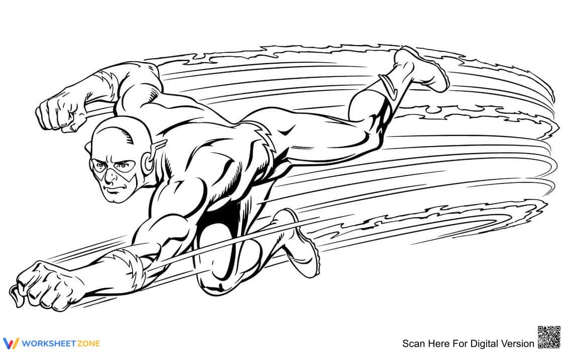 Flash Action Coloring Page | Essential Grade K-5 Art - Page 1