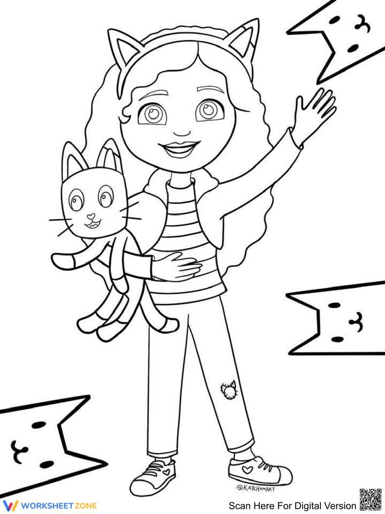 Printable Gabby's Dollhouse Coloring Page | PreK-K - Page 1