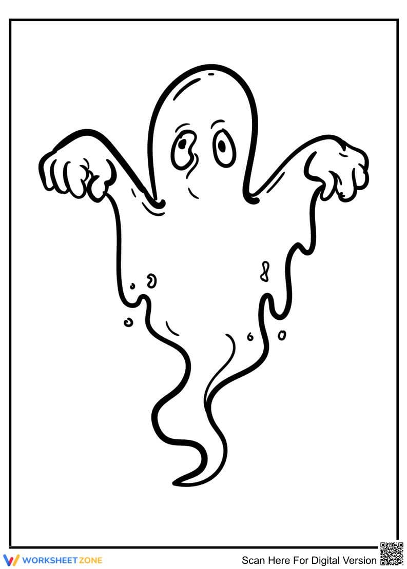 Ghost Coloring Page | Printable Grade K-5 Activity - Page 1