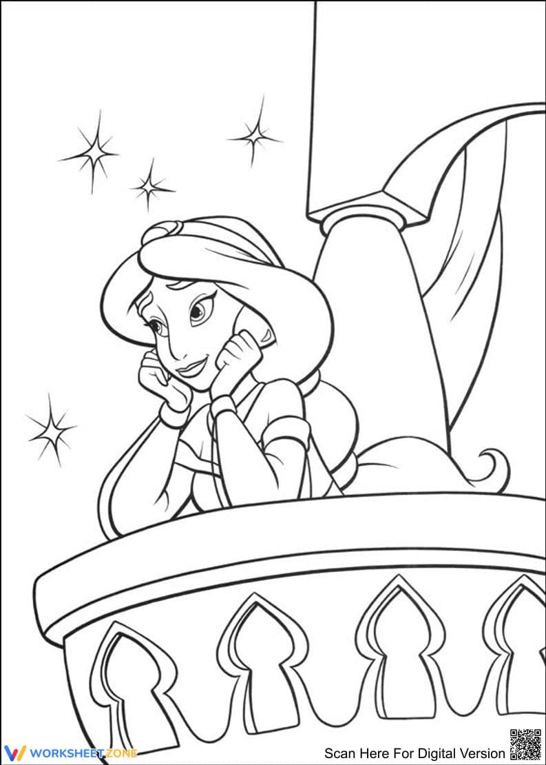Jasmine Coloring Page | Essential Grade K-5 Printable - Page 1