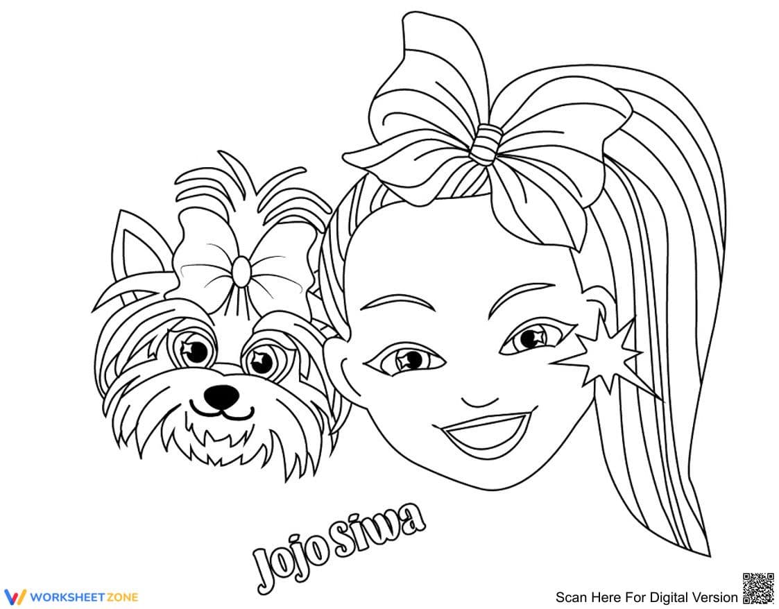 JoJo Siwa and Puppy BowBow Coloring - Page 1