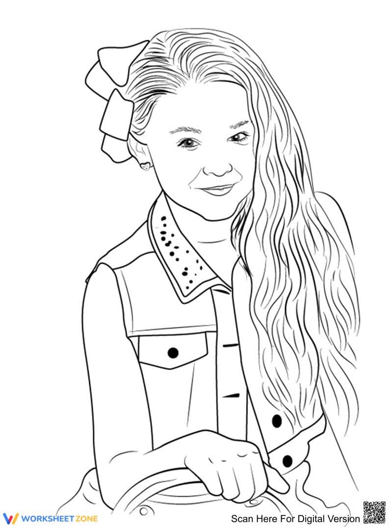 Jojo Siwa Portrait Coloring Page | Essential Printable - Page 1