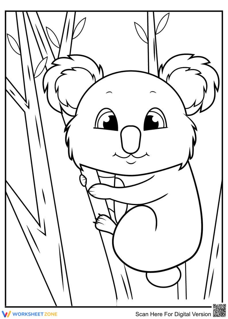 Lovely Koala Coloring Page | Essential Grade K-2 Ready - Page 1