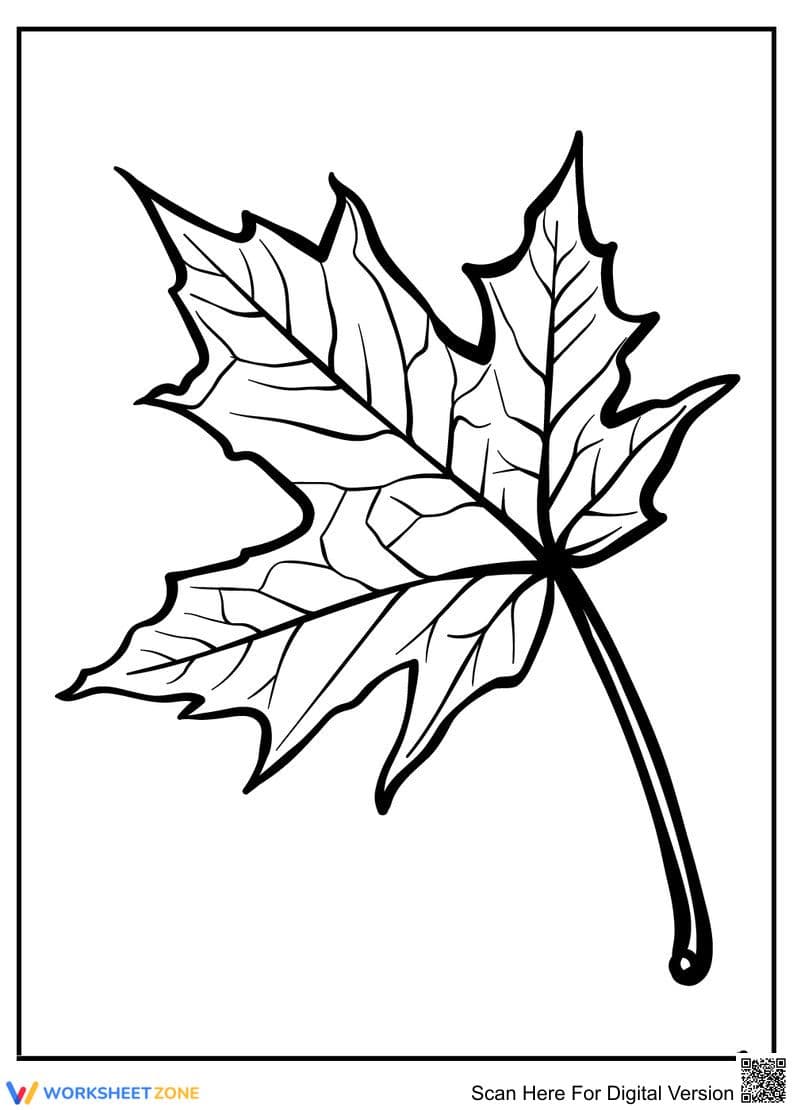 Printable Leaf Coloring Page | Grades K-5 Nature Art - Page 1