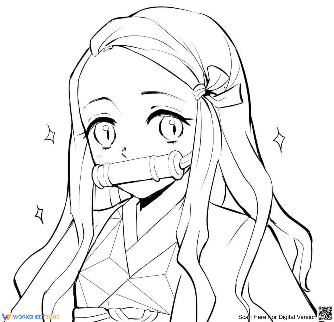 Printable Nezuko Coloring Page | Grade K-5 Art - Page 1