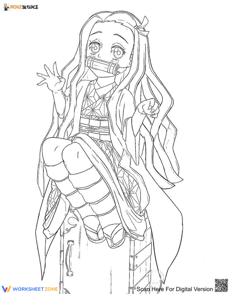 Nezuko Coloring Page | Essential Grade K-5 Printable - Page 1