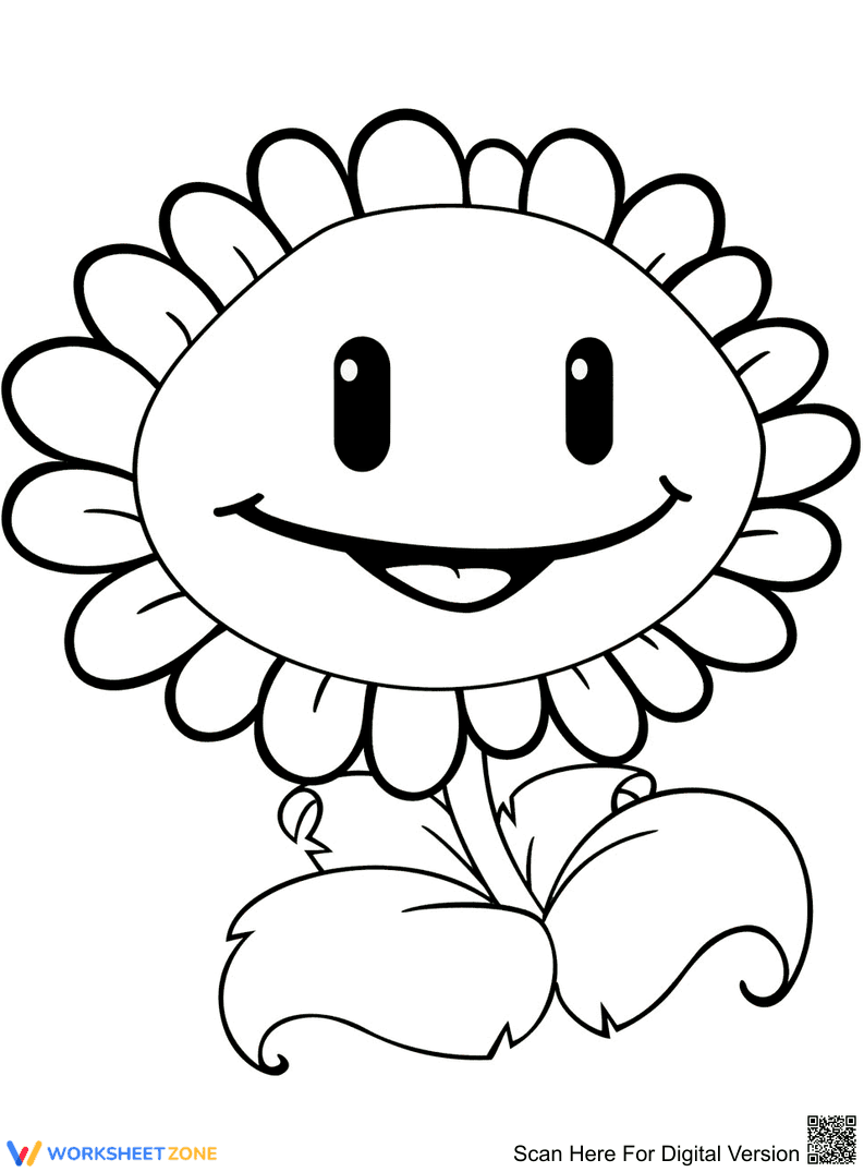 Sunflower Plants vs Zombies Worksheet - Page 1