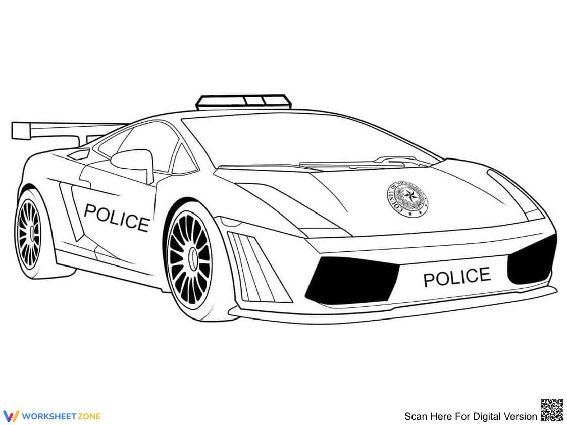 Lamborghini Police Car Worksheet - Page 1