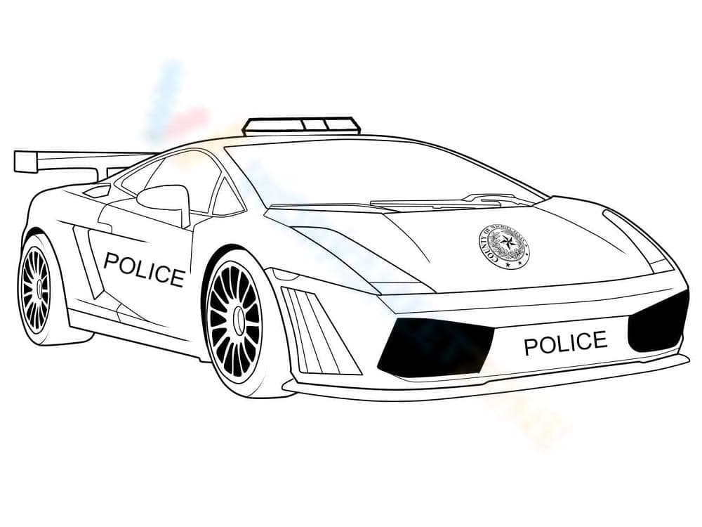 Lamborghini Police Car Worksheet - Page 1