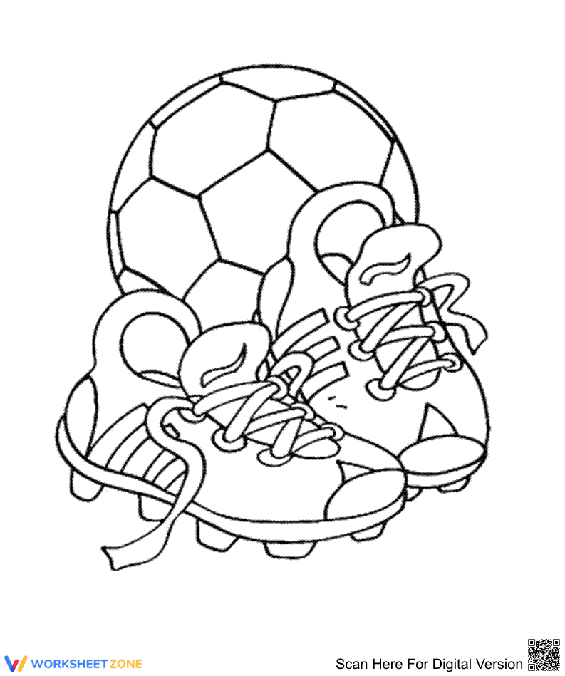 Soccer Shoes and Ball Coloring Page | Essential Printable - Page 1