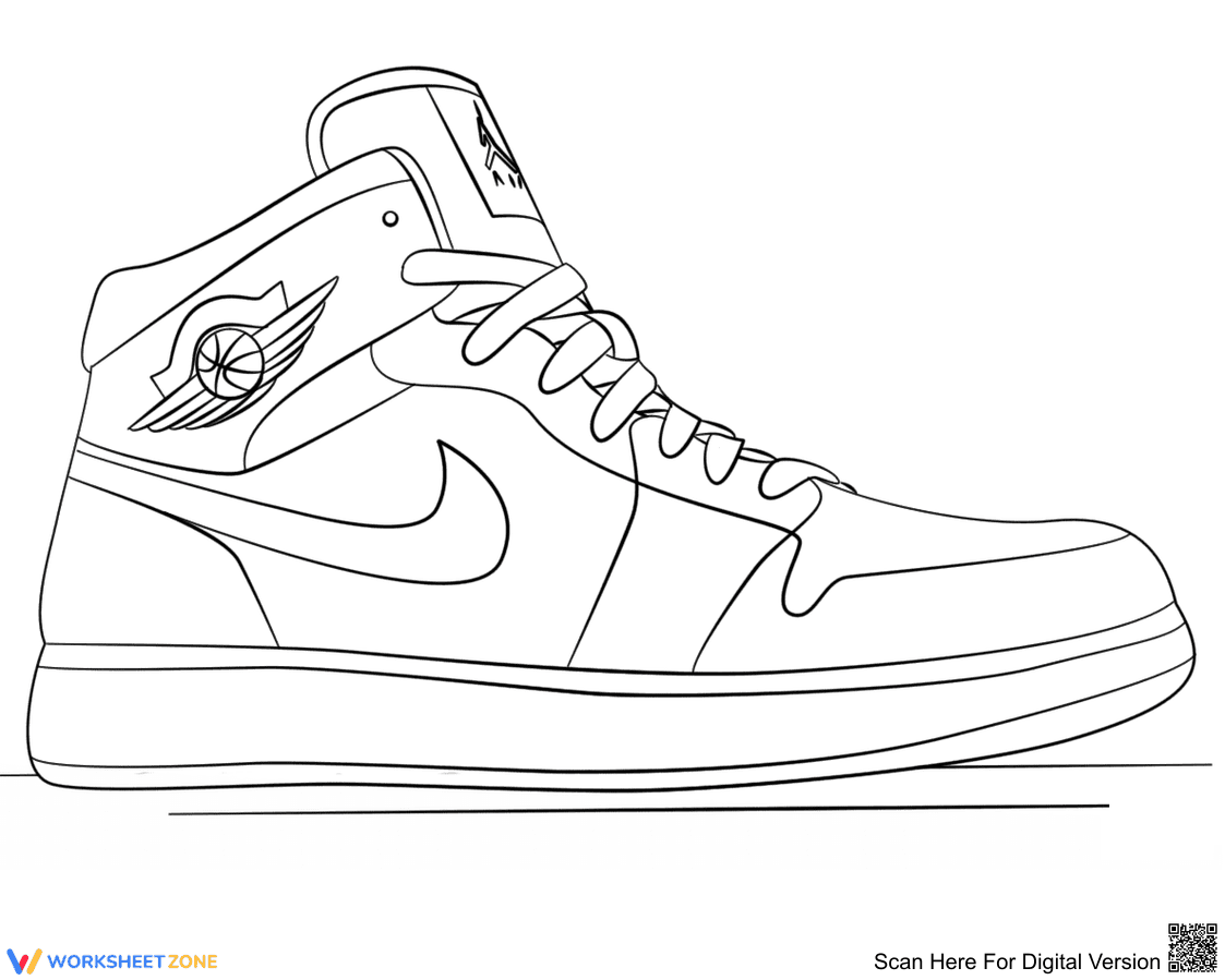 Nike Jordan Shoes Coloring Page | Essential Printable - Page 1