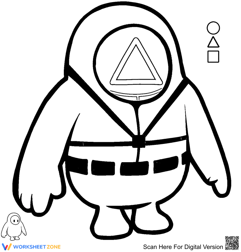 Squid Game Triangle Guard Coloring Page | Essential - Page 1